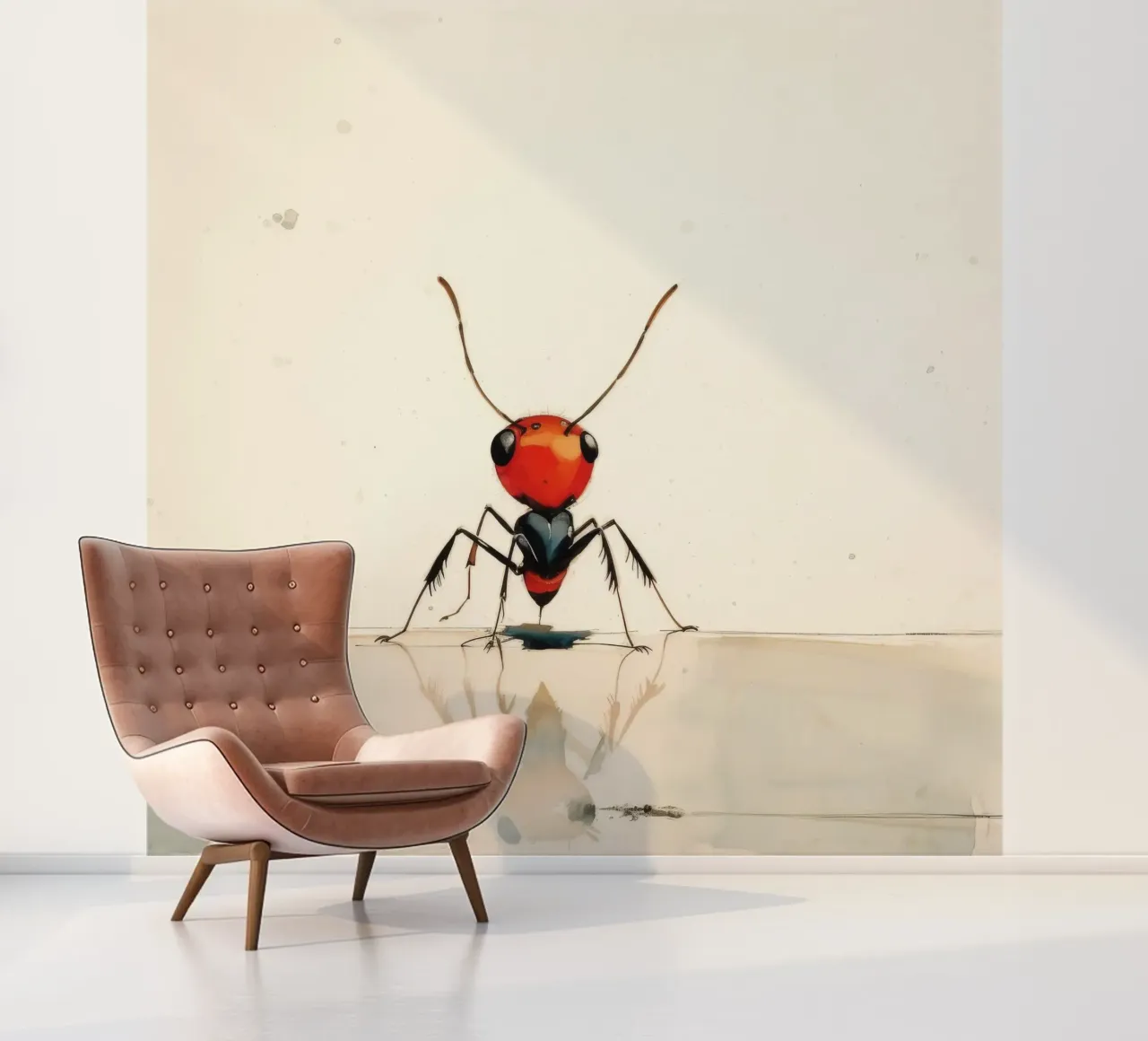 Minimaal Ant fotobehang van Minimal Animal Art