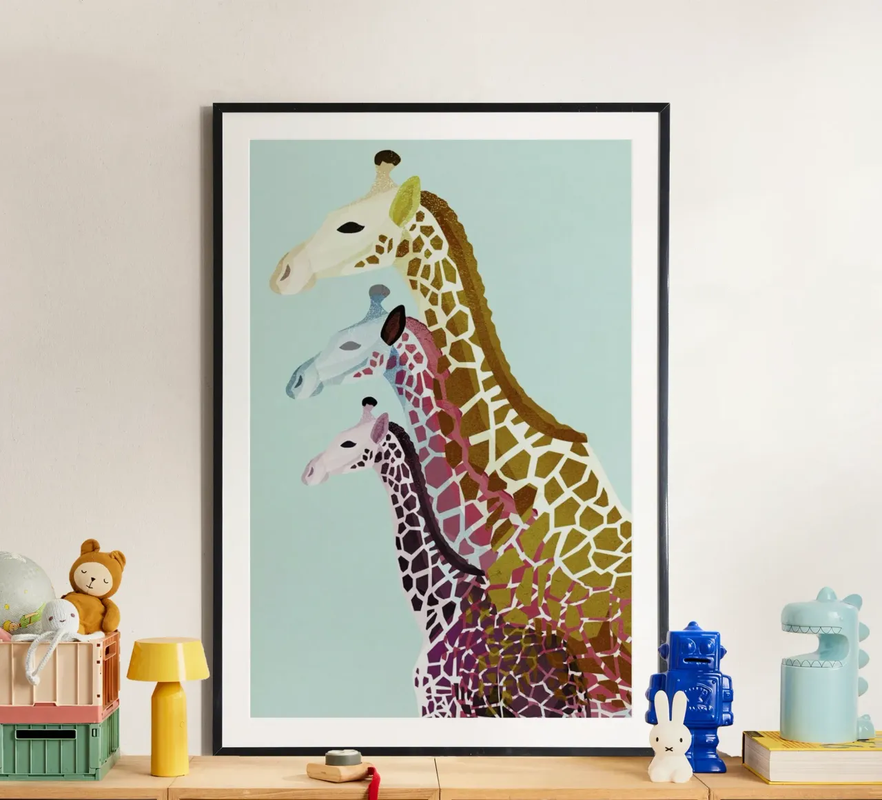 Giraffes Mint poster da Goed Blauw