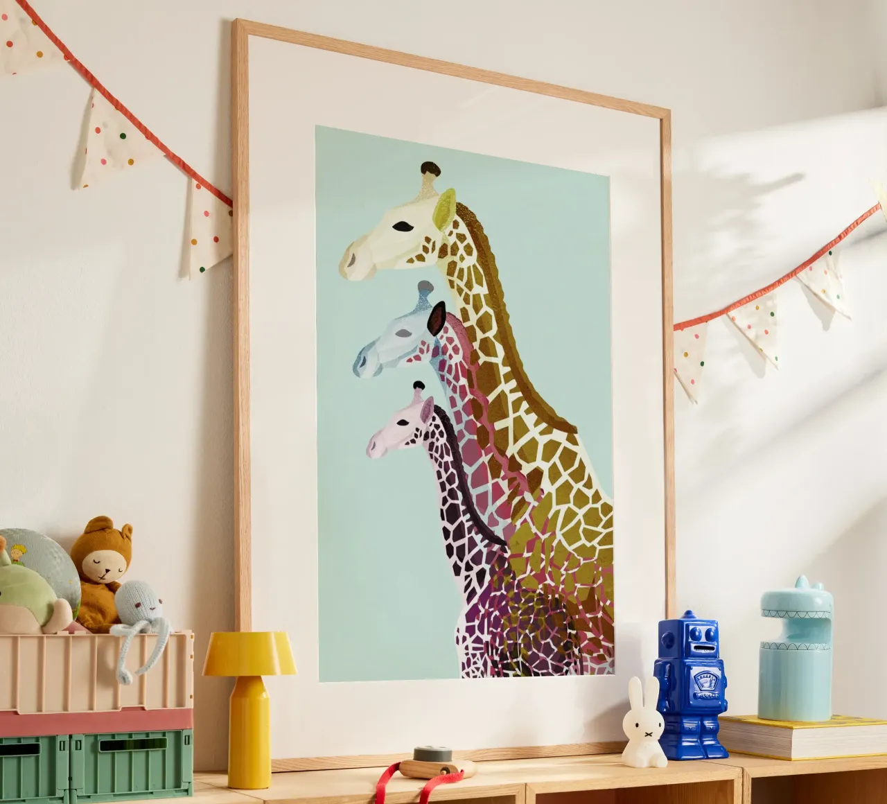 Giraffes Mint poster da Goed Blauw