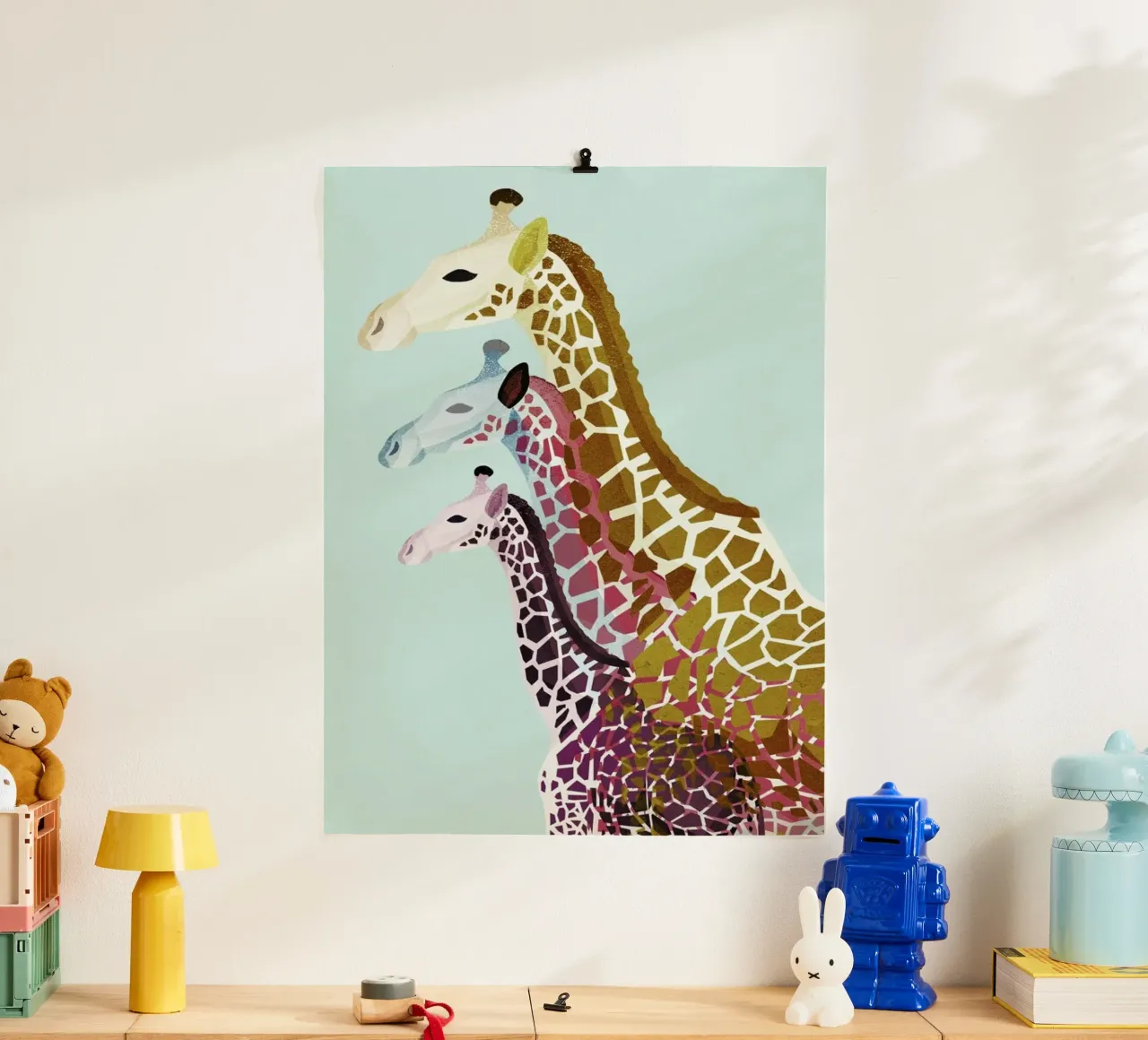 Giraffes Mint poster da Goed Blauw