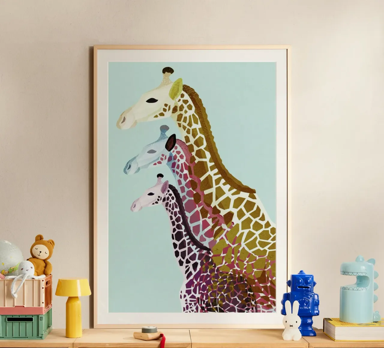 Giraffes Mint poster da Goed Blauw