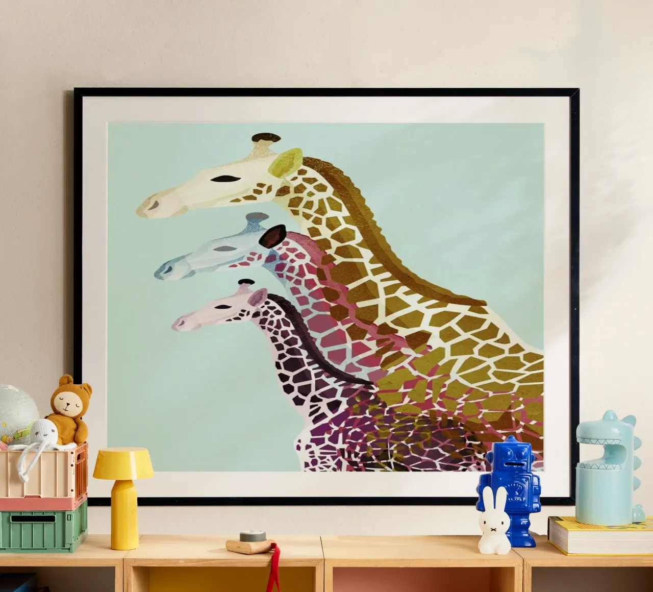 Giraffes Mint poster da Goed Blauw