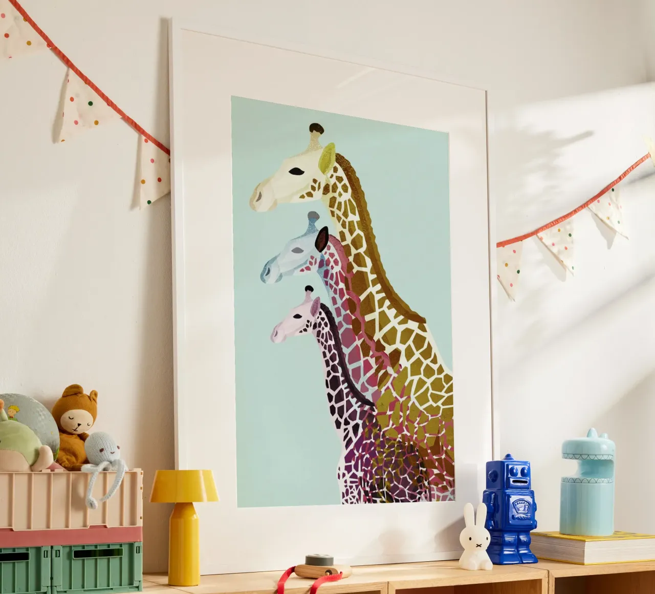 Giraffes Mint poster da Goed Blauw