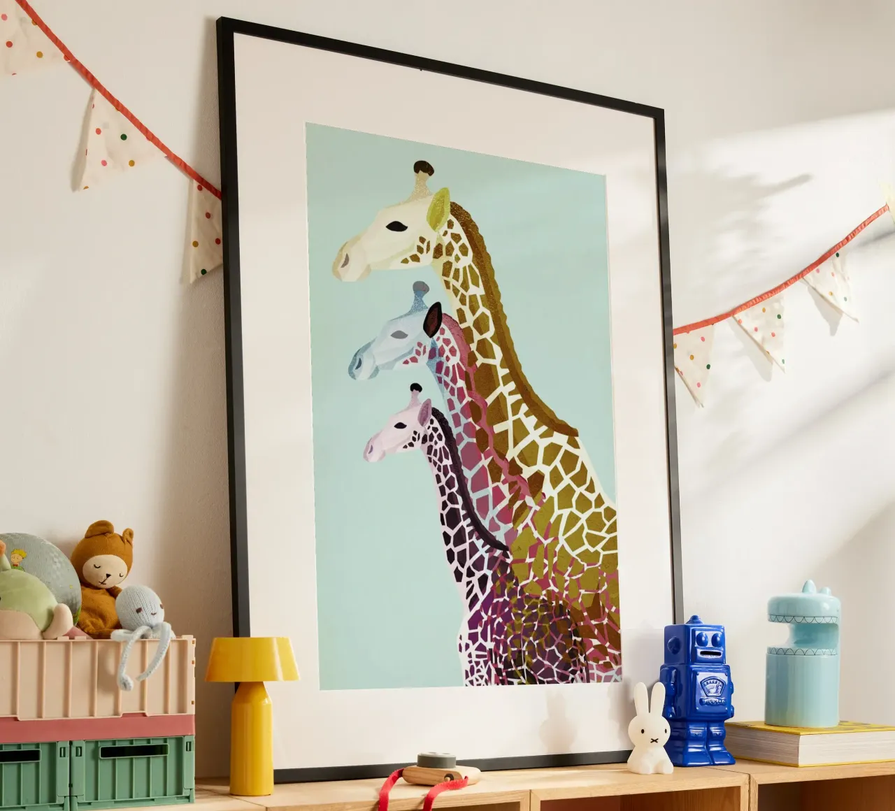 Giraffes Mint poster da Goed Blauw