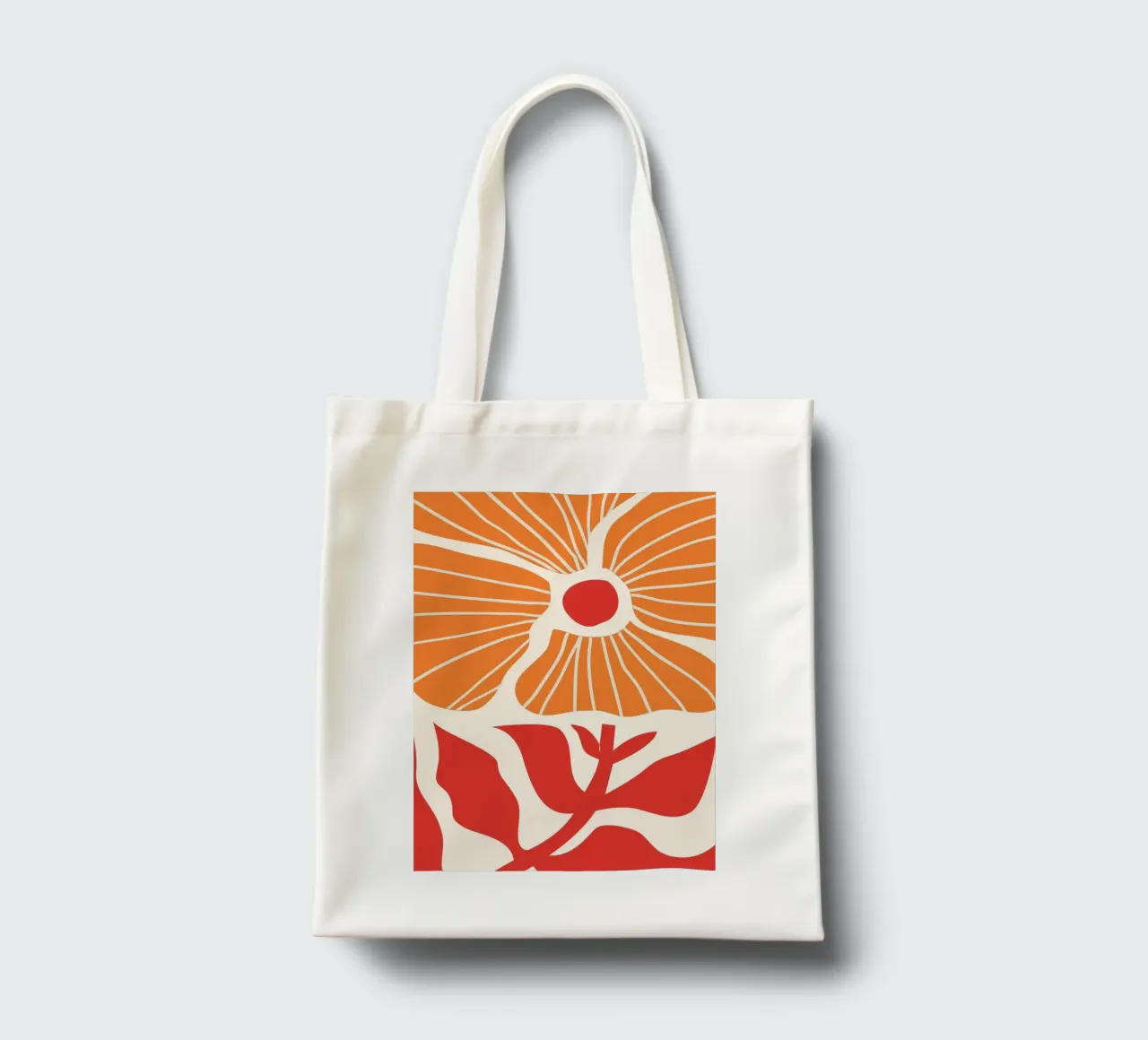 Abstract Poppies | Modern Orange & Red Art Print borsa in juta da PrintCessStudio