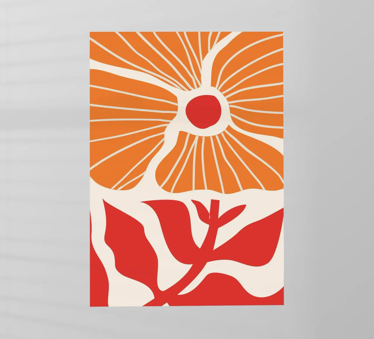 Abstract Poppies | Modern Orange & Red Art Print pellicola backlit da PrintCessStudio