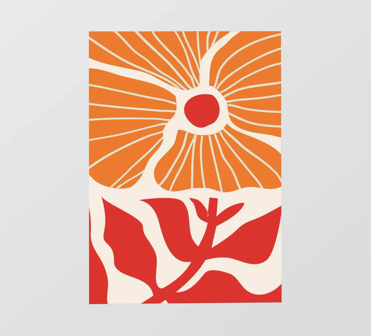 Abstract Poppies | Modern Orange & Red Art Print pellicola backlit da PrintCessStudio