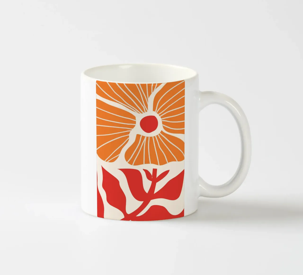 Abstract Poppies | Modern Orange & Red Art Print tazza in ceramica da PrintCessStudio