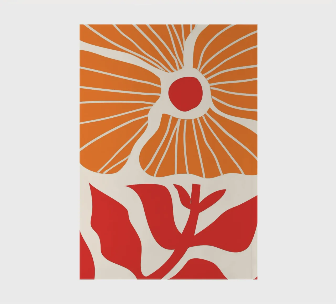 Abstract Poppies | Modern Orange & Red Art Print diario da PrintCessStudio