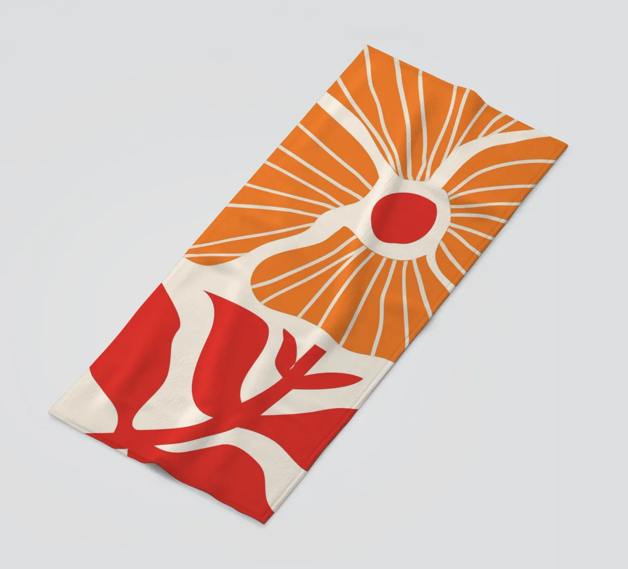 Abstract Poppies | Modern Orange & Red Art Print telo mare da PrintCessStudio