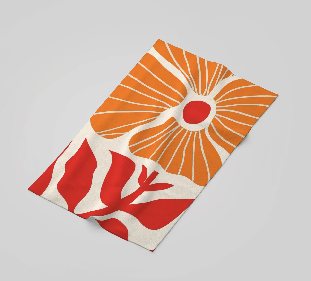 Abstract Poppies | Modern Orange & Red Art Print telo mare da PrintCessStudio