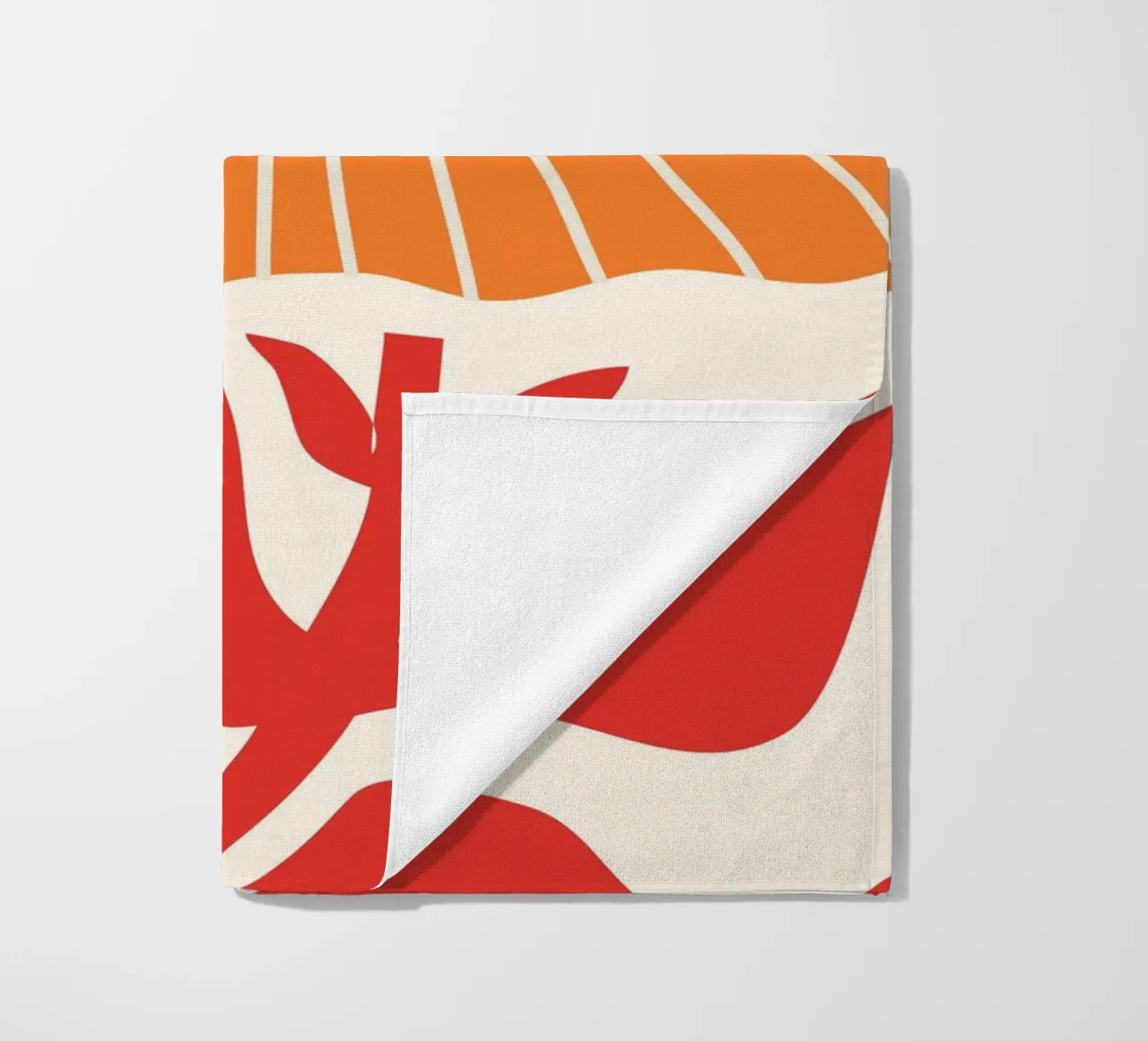 Abstract Poppies | Modern Orange & Red Art Print telo mare da PrintCessStudio