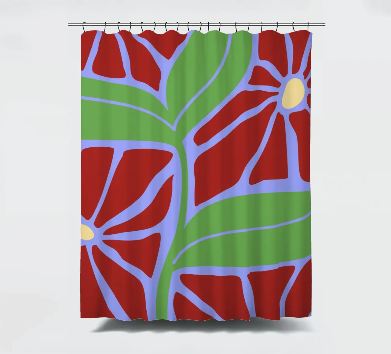 Purple Dreams | Abstract Floral Art Print with Green Touch shower curtain by PrintCessStudio