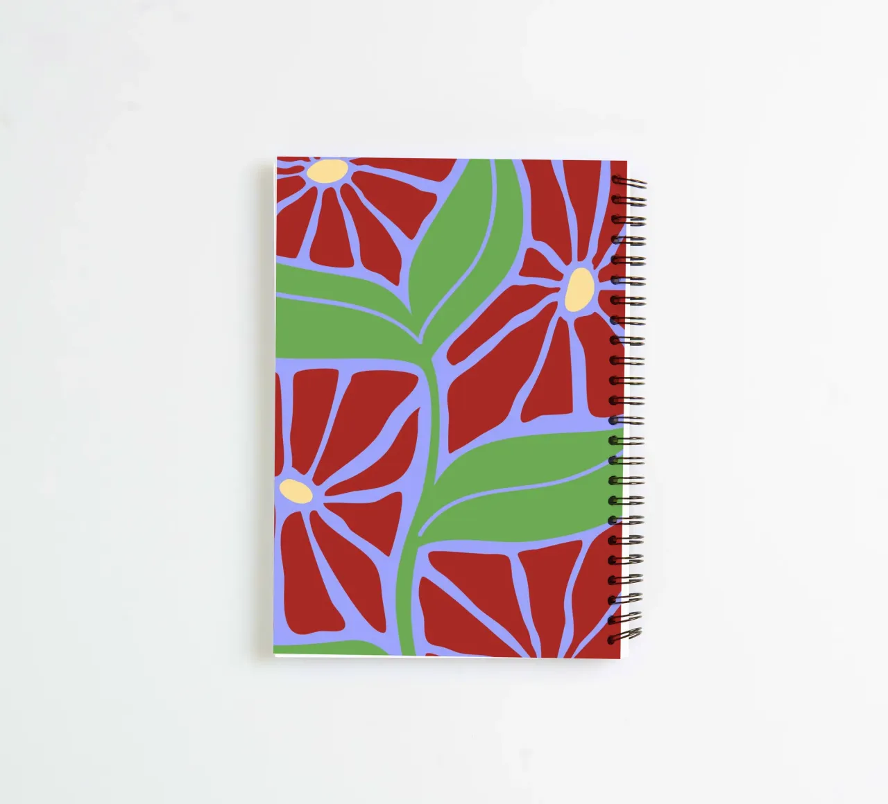 Purple Dreams | Abstract Floral Art Print with Green Touch spiral notebook by PrintCessStudio