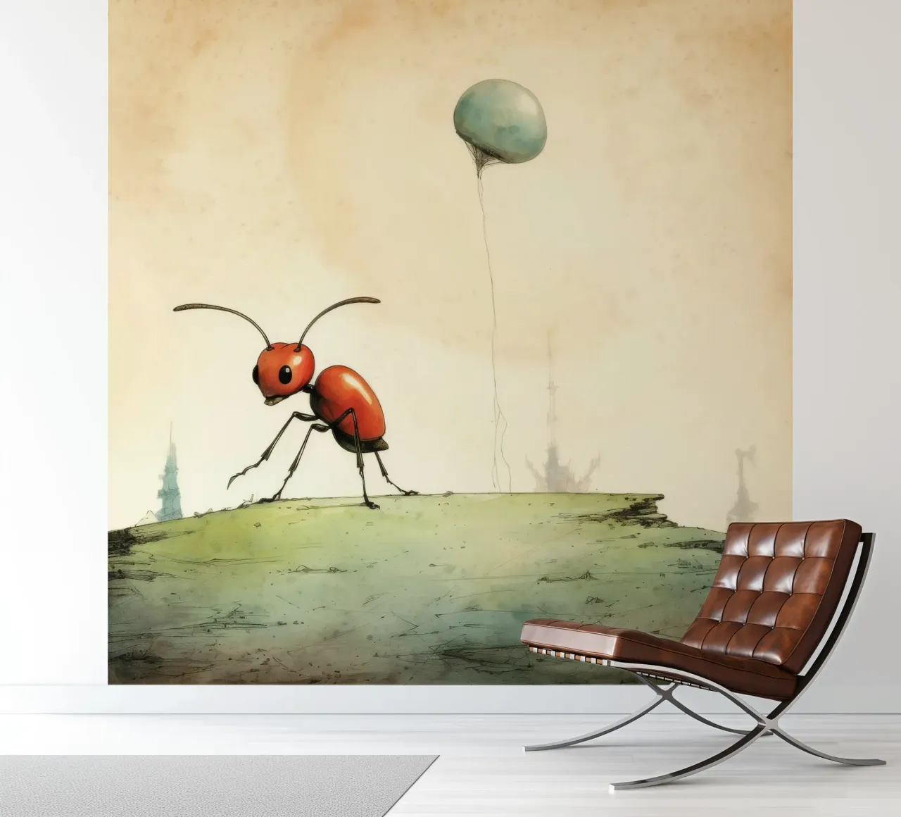 Minimaal Ant fotobehang van Minimal Animal Art