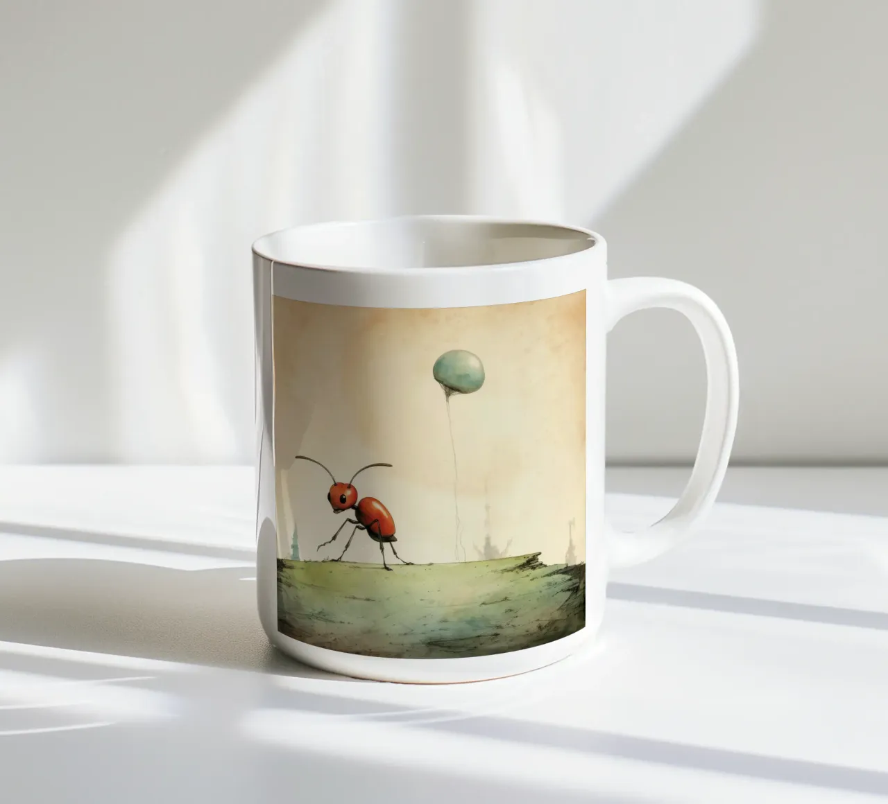 Fourmi minimale 4 mug en céramique de Minimal Animal Art