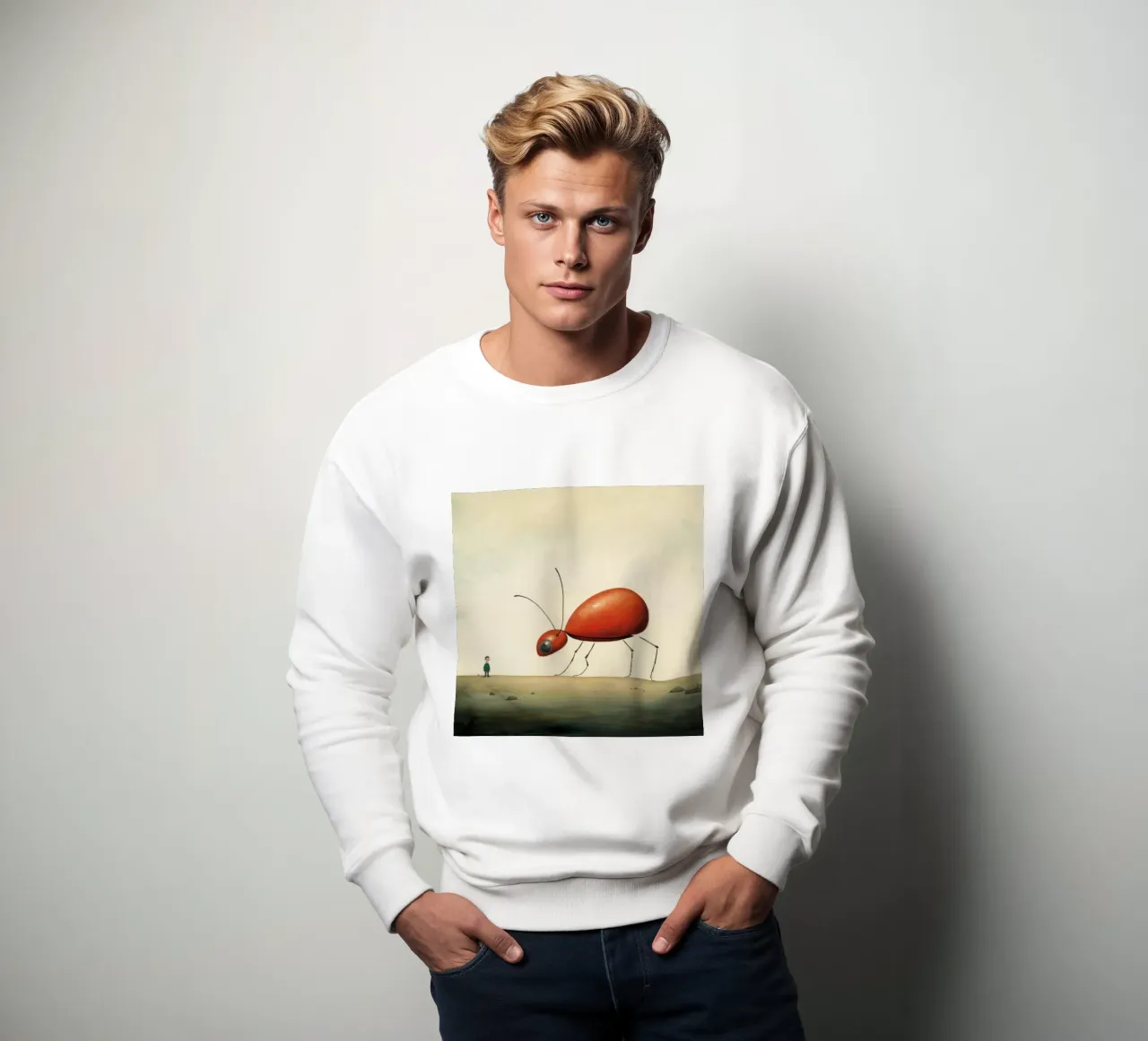 Hormiga mínima 1 sudadera de Minimal Animal Art
