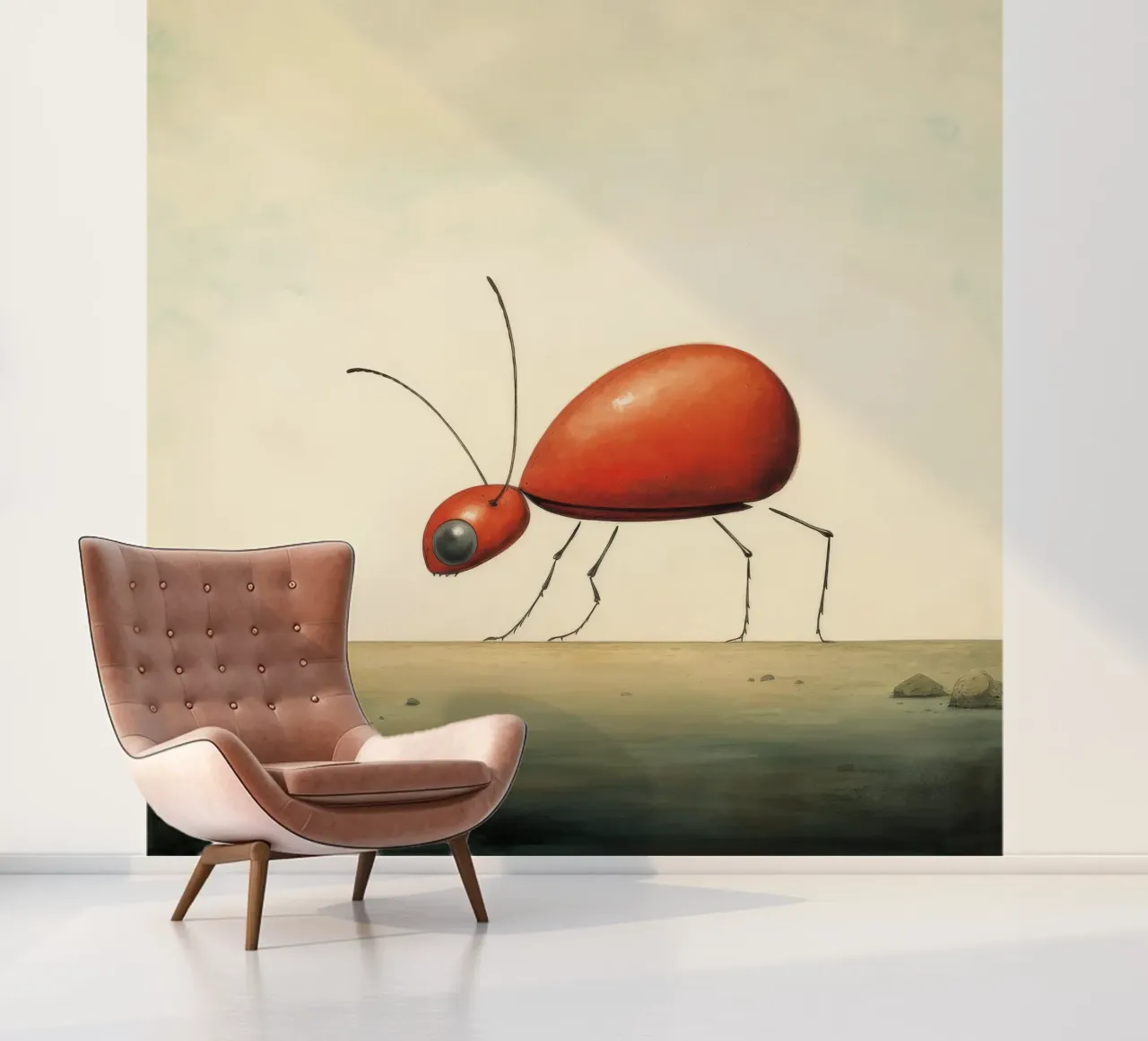 Minimaal Ant fotobehang van Minimal Animal Art