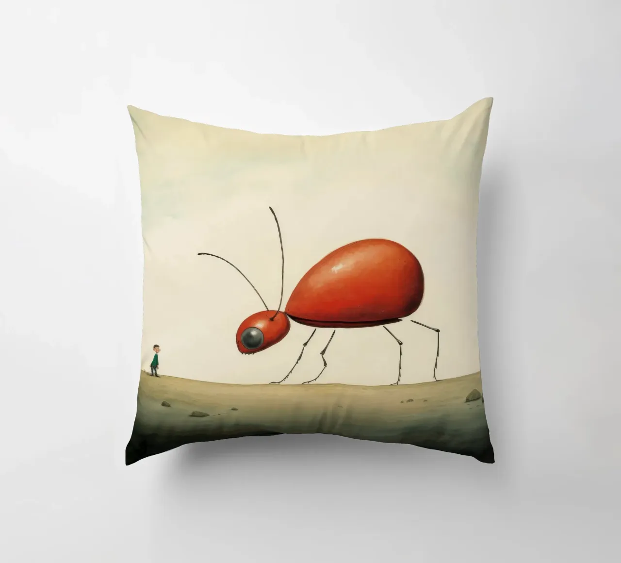 Minimum Ant 1 decorative cushion by Minimal Animal Art