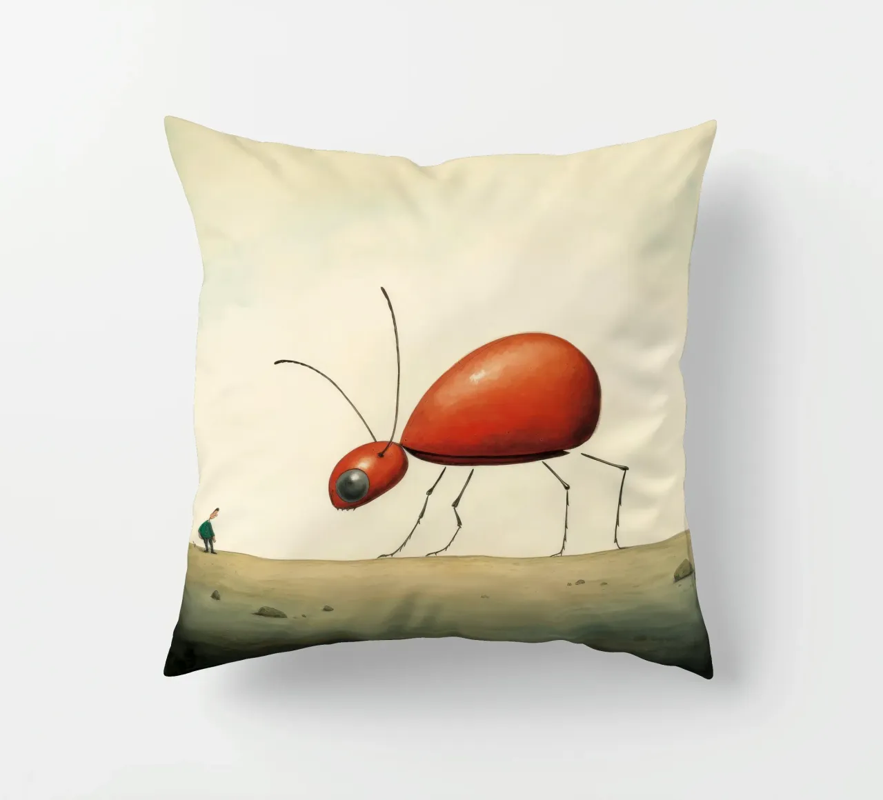 Minimum Ant 1 decorative cushion by Minimal Animal Art