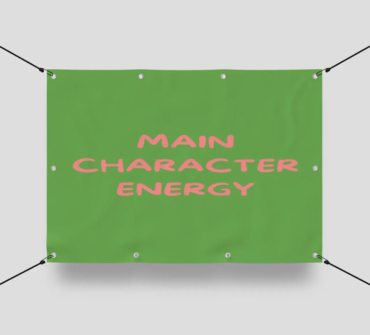 Main Character Energy | Pink & Green Typography Art Print telo in pvc da PrintCessStudio