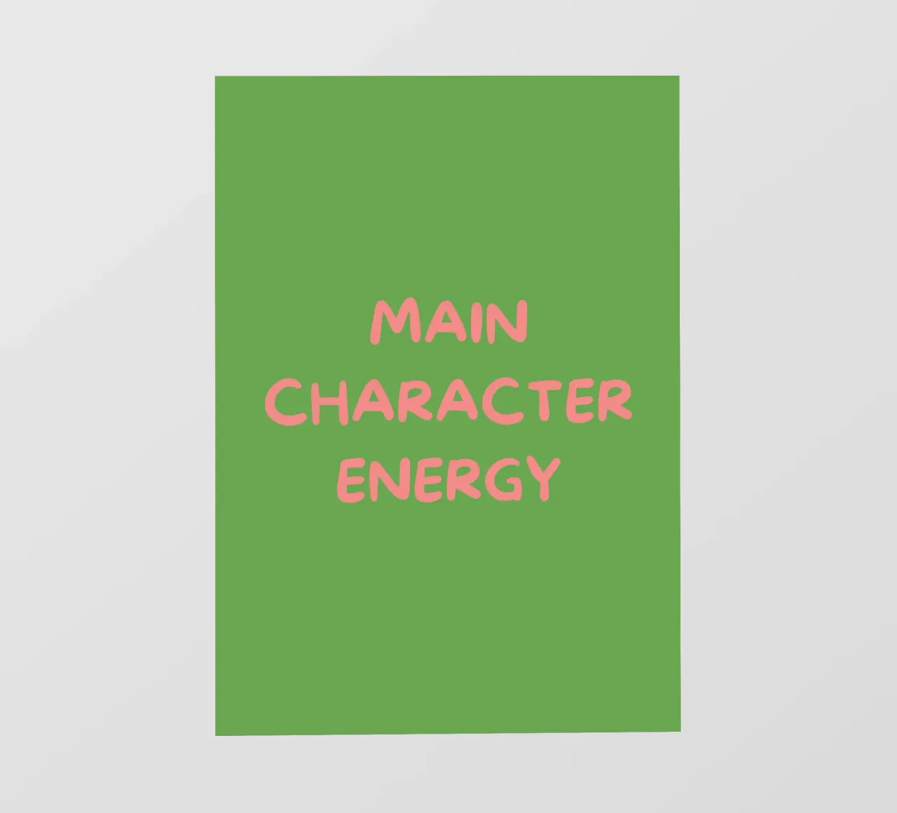Main Character Energy | Pink & Green Typography Art Print telo in pvc da PrintCessStudio