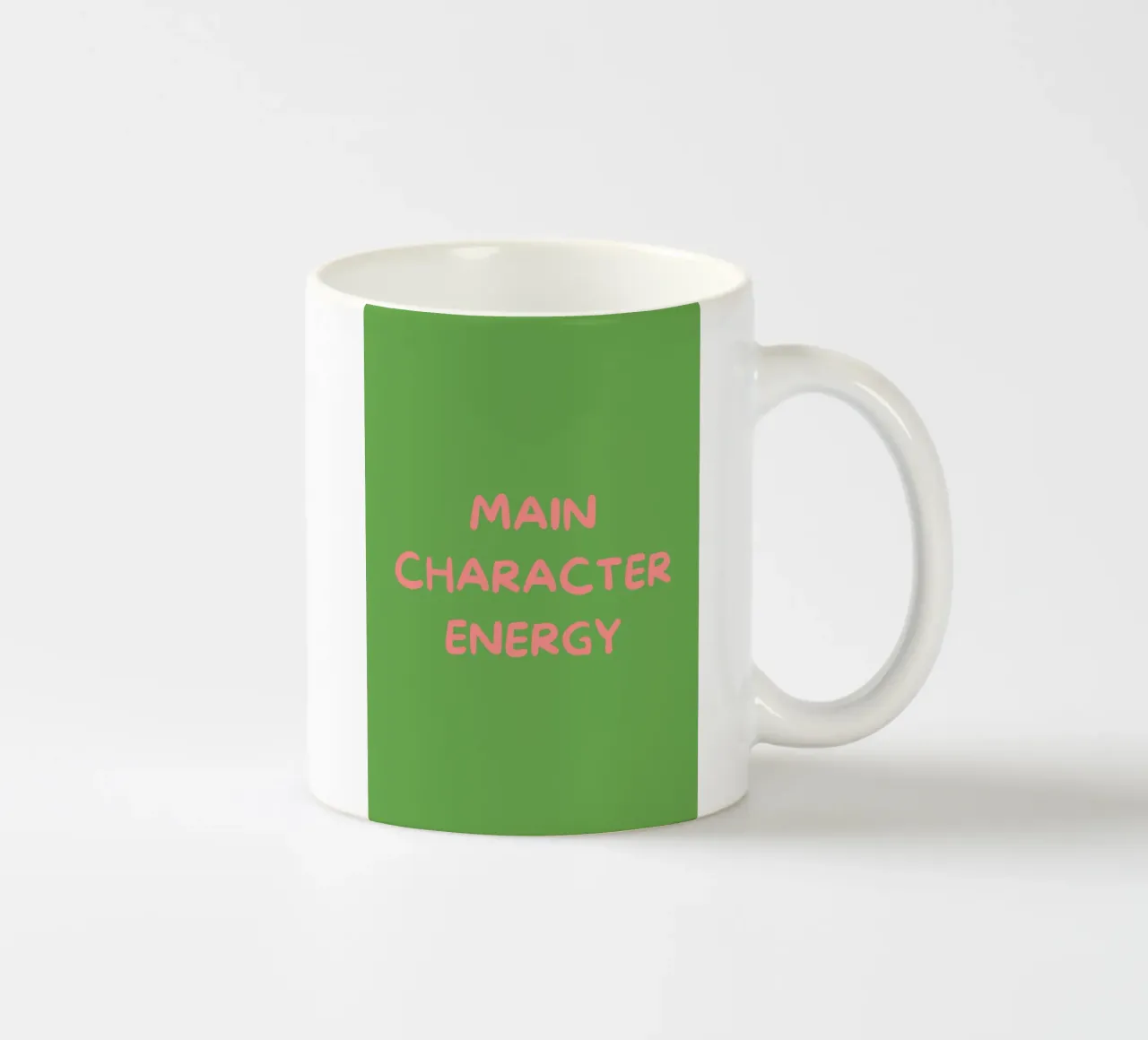 Main Character Energy | Pink & Green Typography Art Print tazza in ceramica da PrintCessStudio