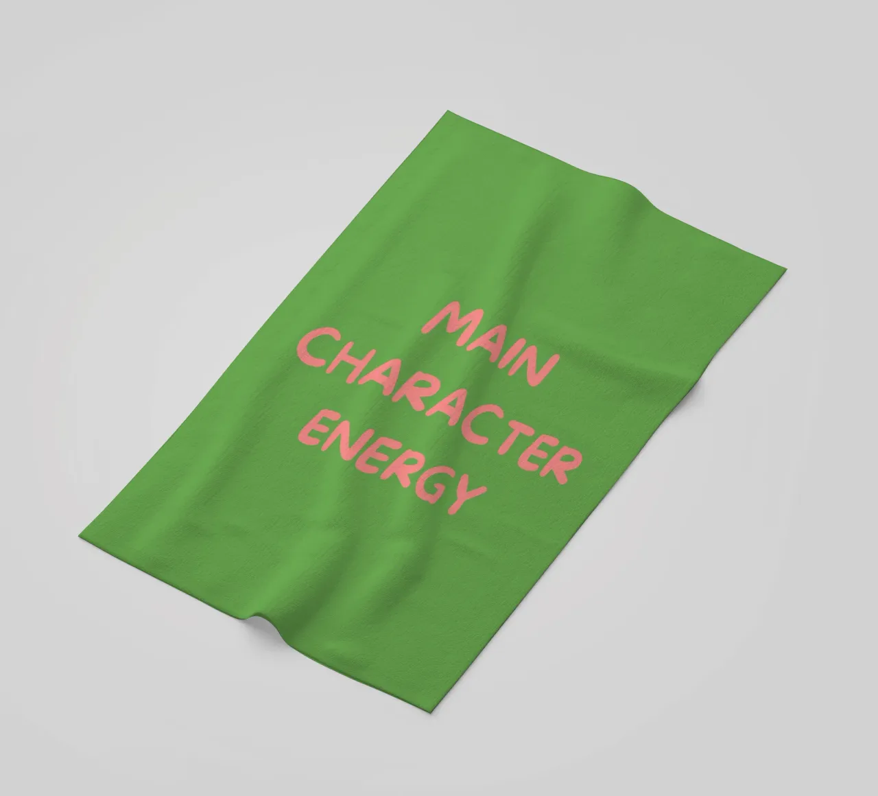 Main Character Energy | Pink & Green Typography Art Print telo mare da PrintCessStudio