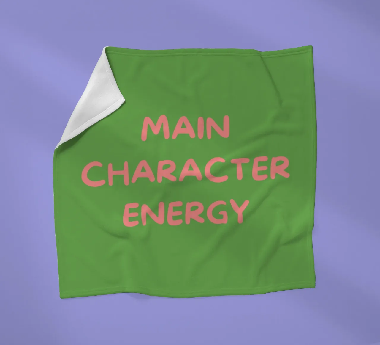 Main Character Energy | Pink & Green Typography Art Print coperta in pile da PrintCessStudio