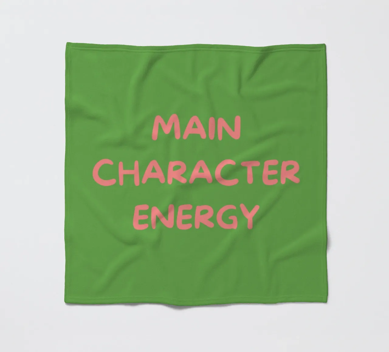 Main Character Energy | Pink & Green Typography Art Print coperta in pile da PrintCessStudio