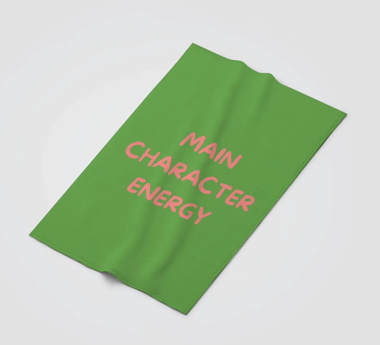 Main Character Energy | Pink & Green Typography Art Print coperta in pile da PrintCessStudio