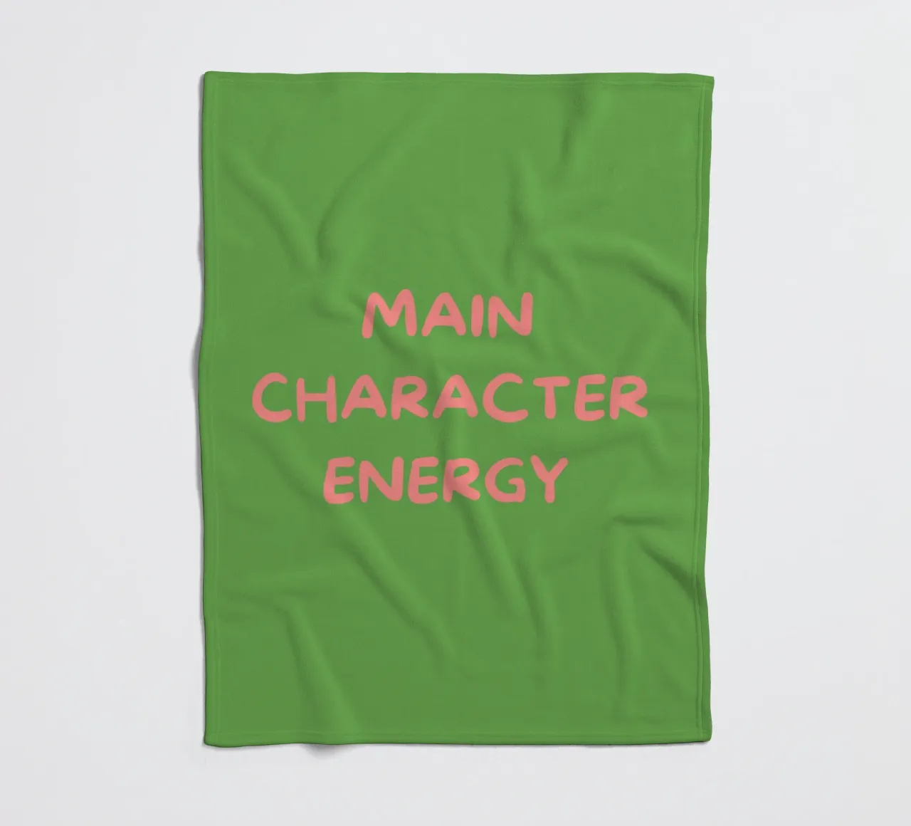 Main Character Energy | Pink & Green Typography Art Print coperta in pile da PrintCessStudio