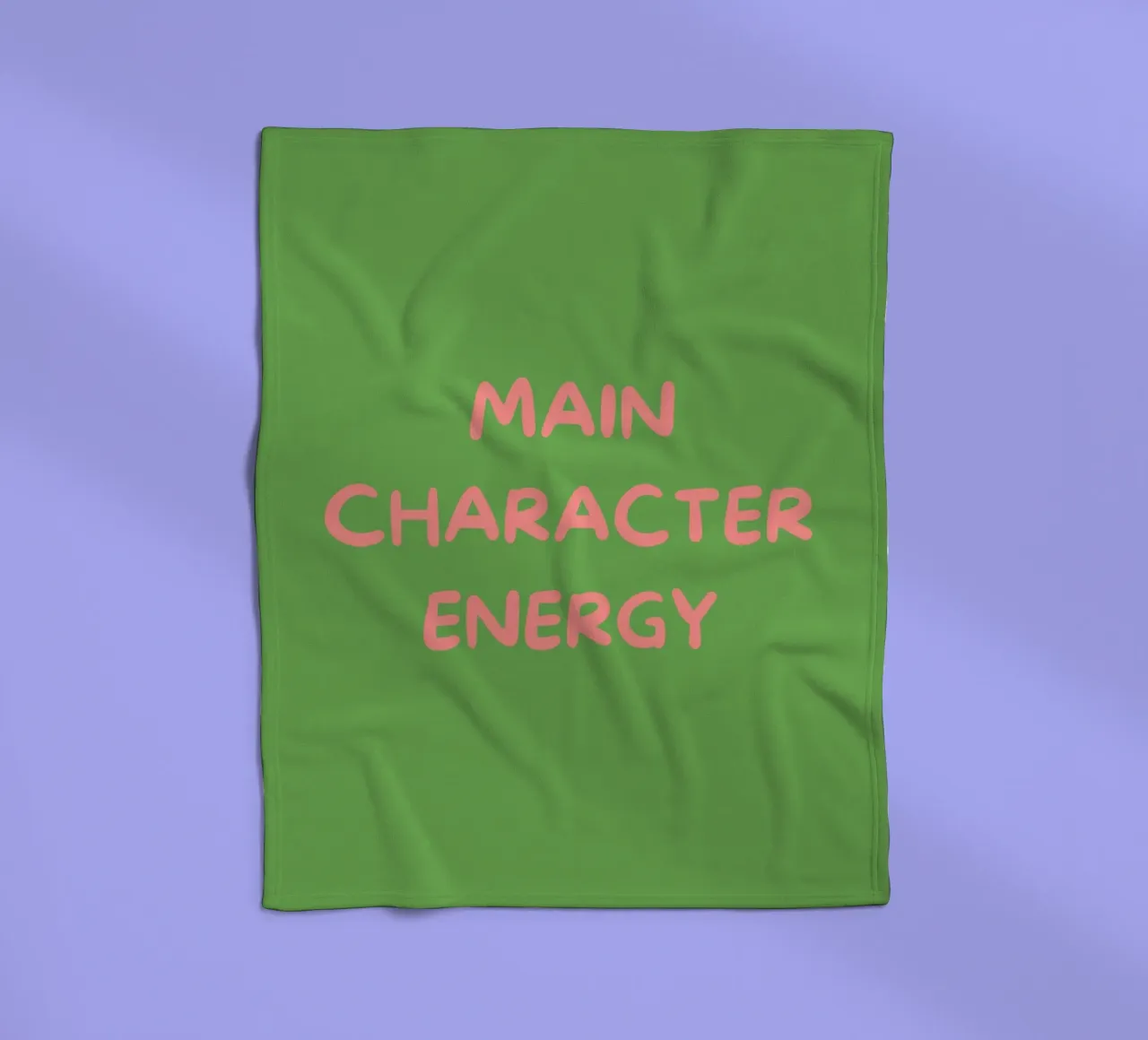 Main Character Energy | Pink & Green Typography Art Print coperta in pile da PrintCessStudio