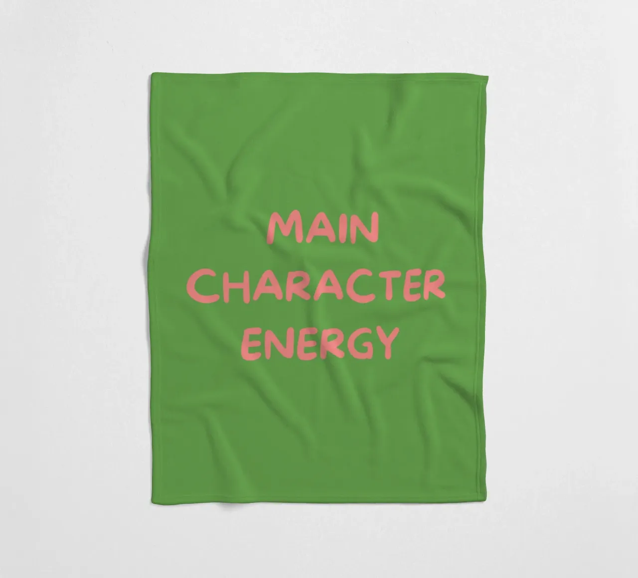Main Character Energy | Pink & Green Typography Art Print coperta in pile da PrintCessStudio