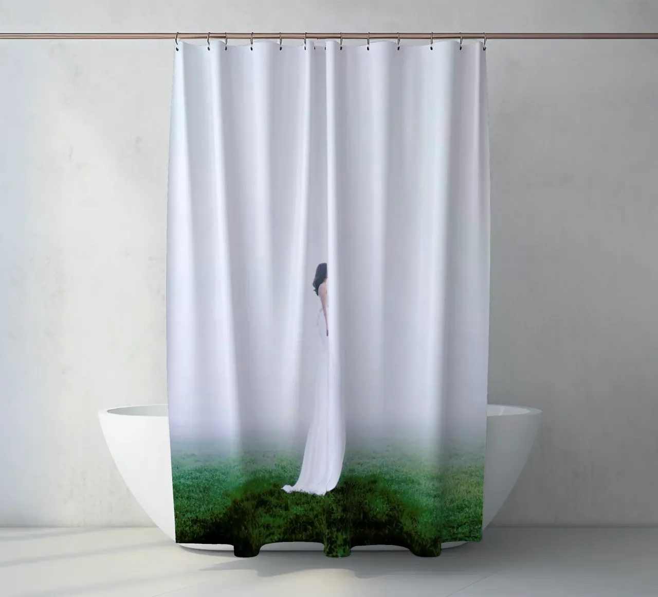Another World shower curtain by Jovana Rikalo