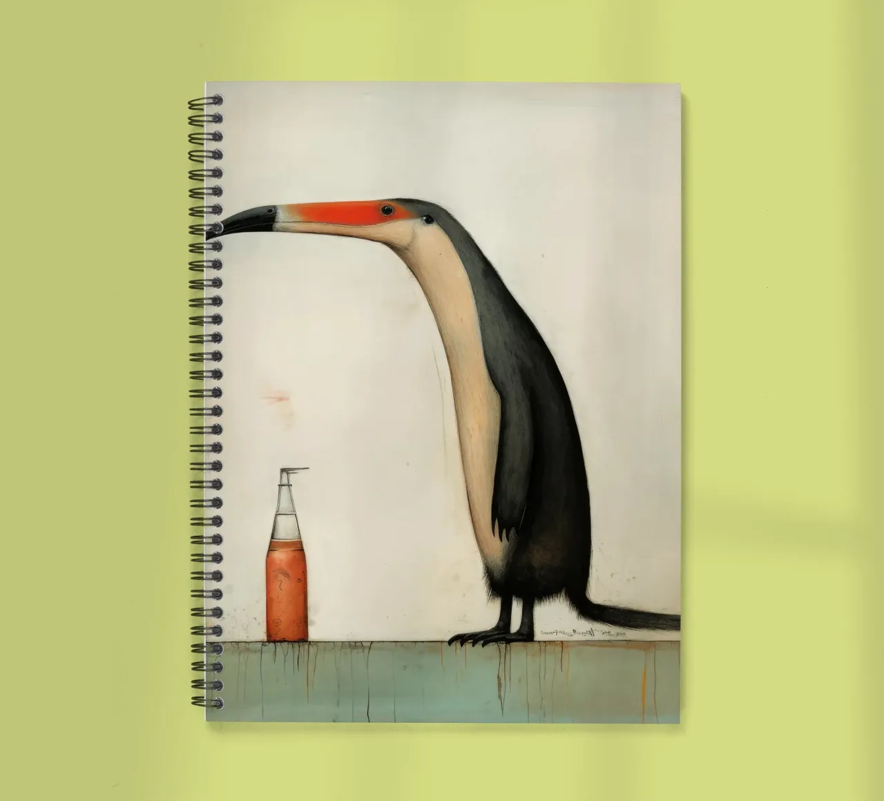 Minimal Anteater 3 spiral notebook by Minimal Animal Art