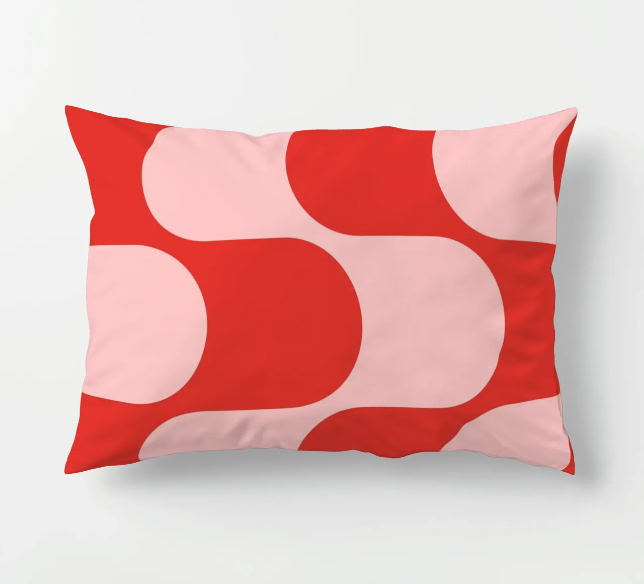 Retro Vibes | Pink & Red 70s-Inspired Art Print Kissen von PrintCessStudio