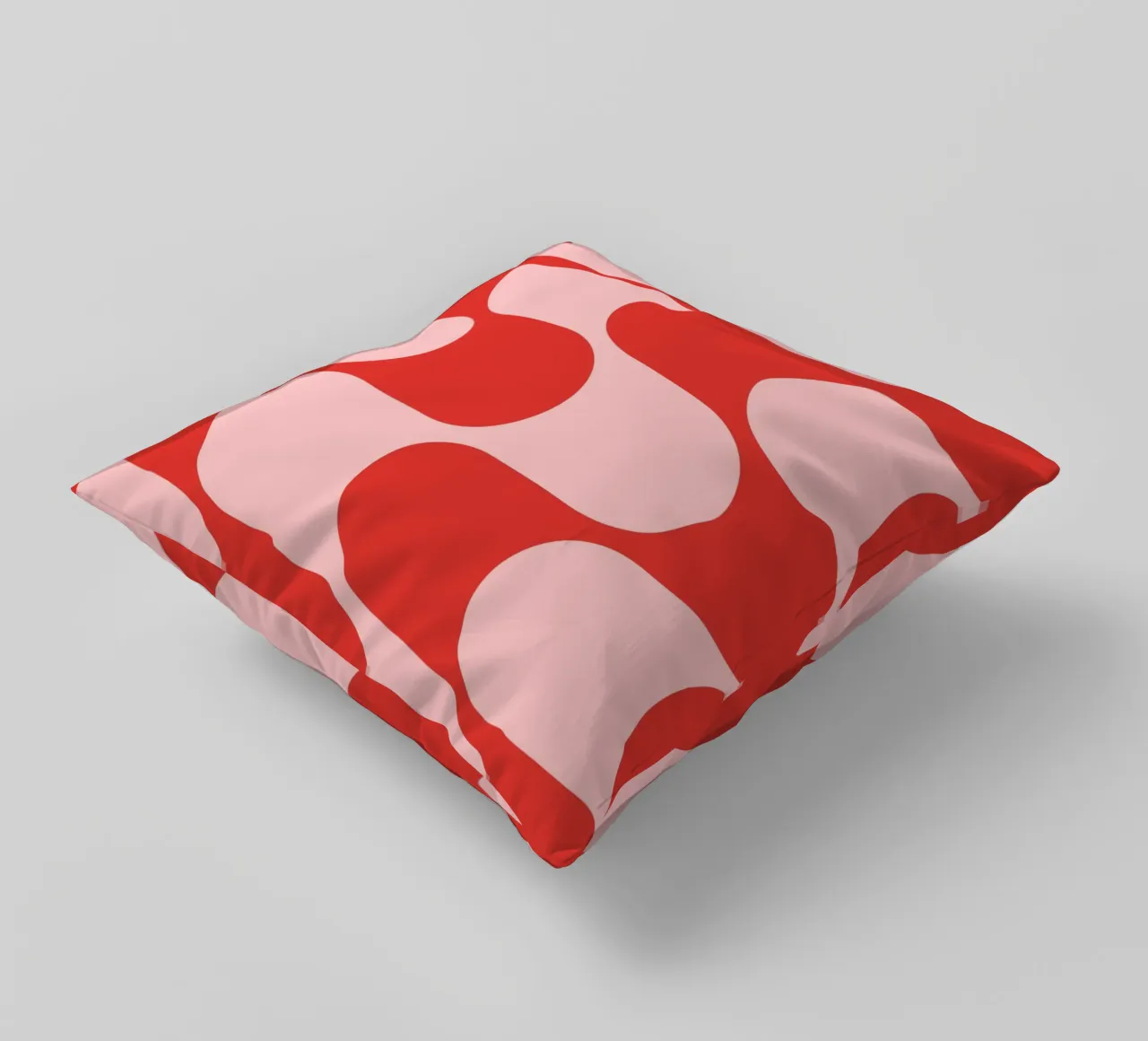 Retro Vibes | Pink & Red 70s-Inspired Art Print cuscino da PrintCessStudio