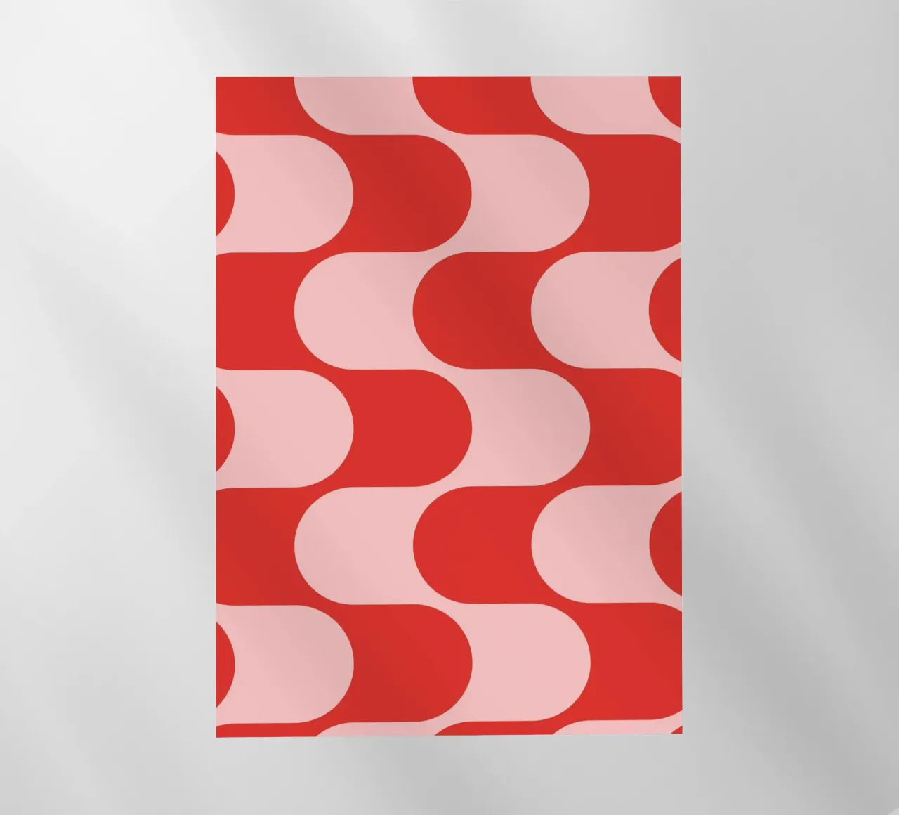 Retro Vibes | Pink & Red 70s-Inspired Art Print pellicola backlit da PrintCessStudio