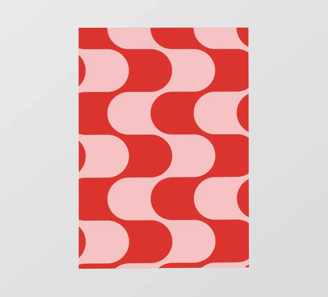 Retro Vibes | Pink & Red 70s-Inspired Art Print pellicola backlit da PrintCessStudio