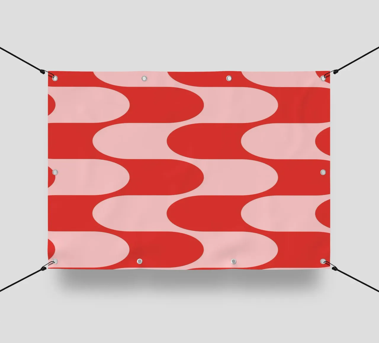 Retro Vibes | Pink & Red 70s-Inspired Art Print telo in pvc da PrintCessStudio