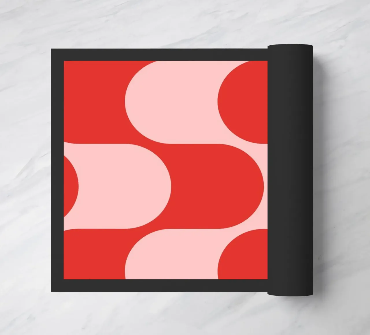 Retro Vibes | Pink & Red 70s-Inspired Art Print zerbino da PrintCessStudio