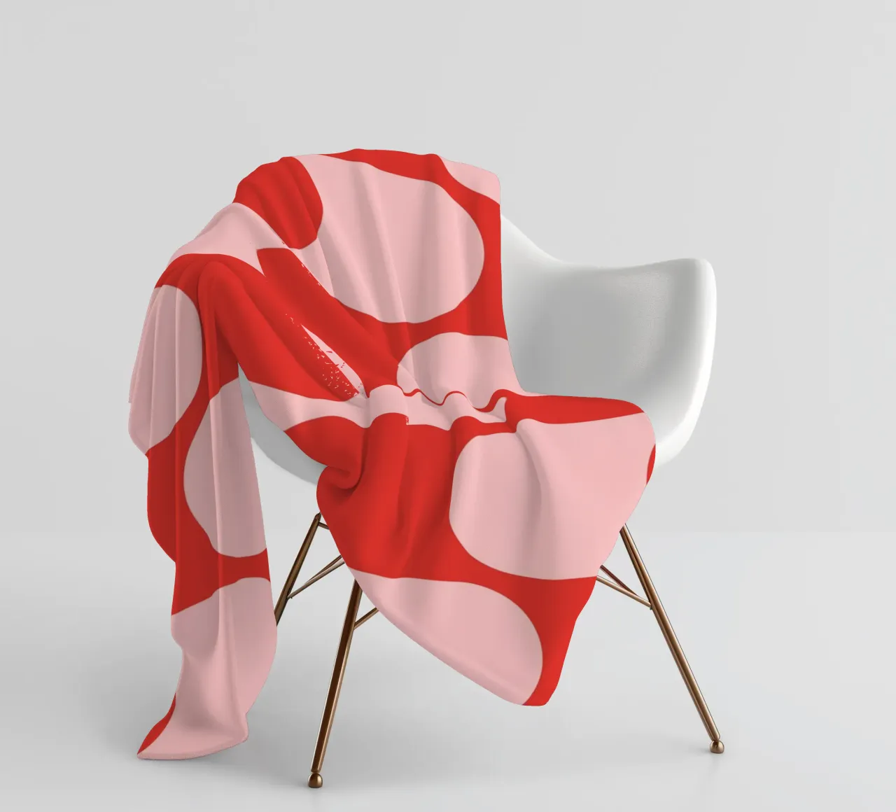 Retro Vibes | Pink & Red 70s-Inspired Art Print coperta in pile da PrintCessStudio