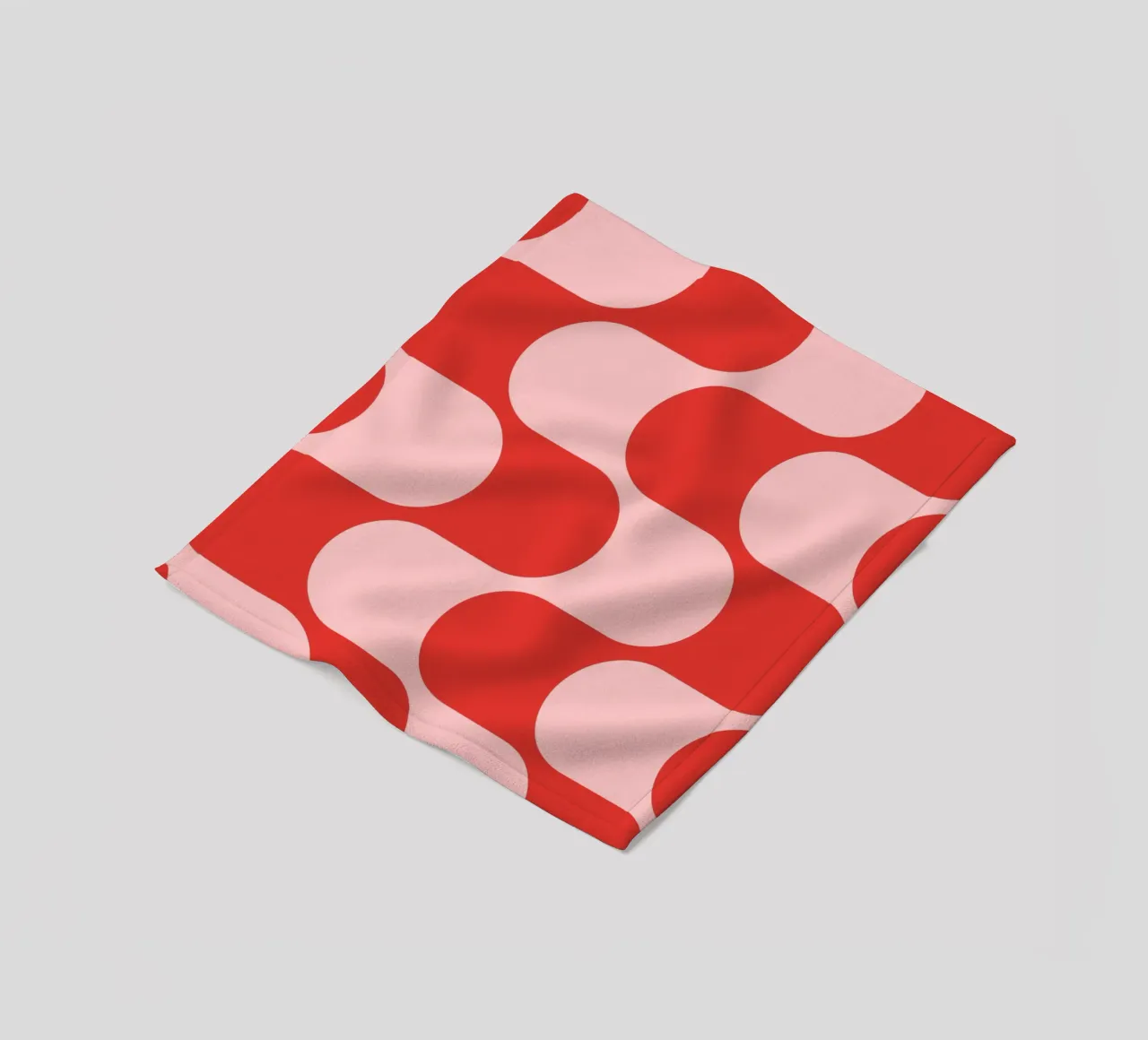 Retro Vibes | Pink & Red 70s-Inspired Art Print Fleecedecke von PrintCessStudio