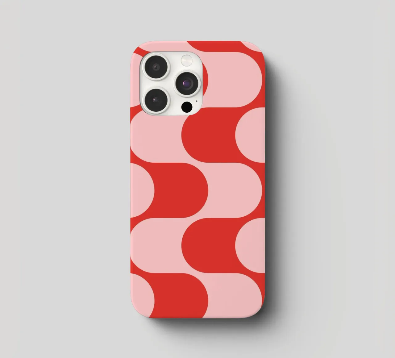 Retro Vibes | Pink & Red 70s-Inspired Art Print cover iphone da PrintCessStudio