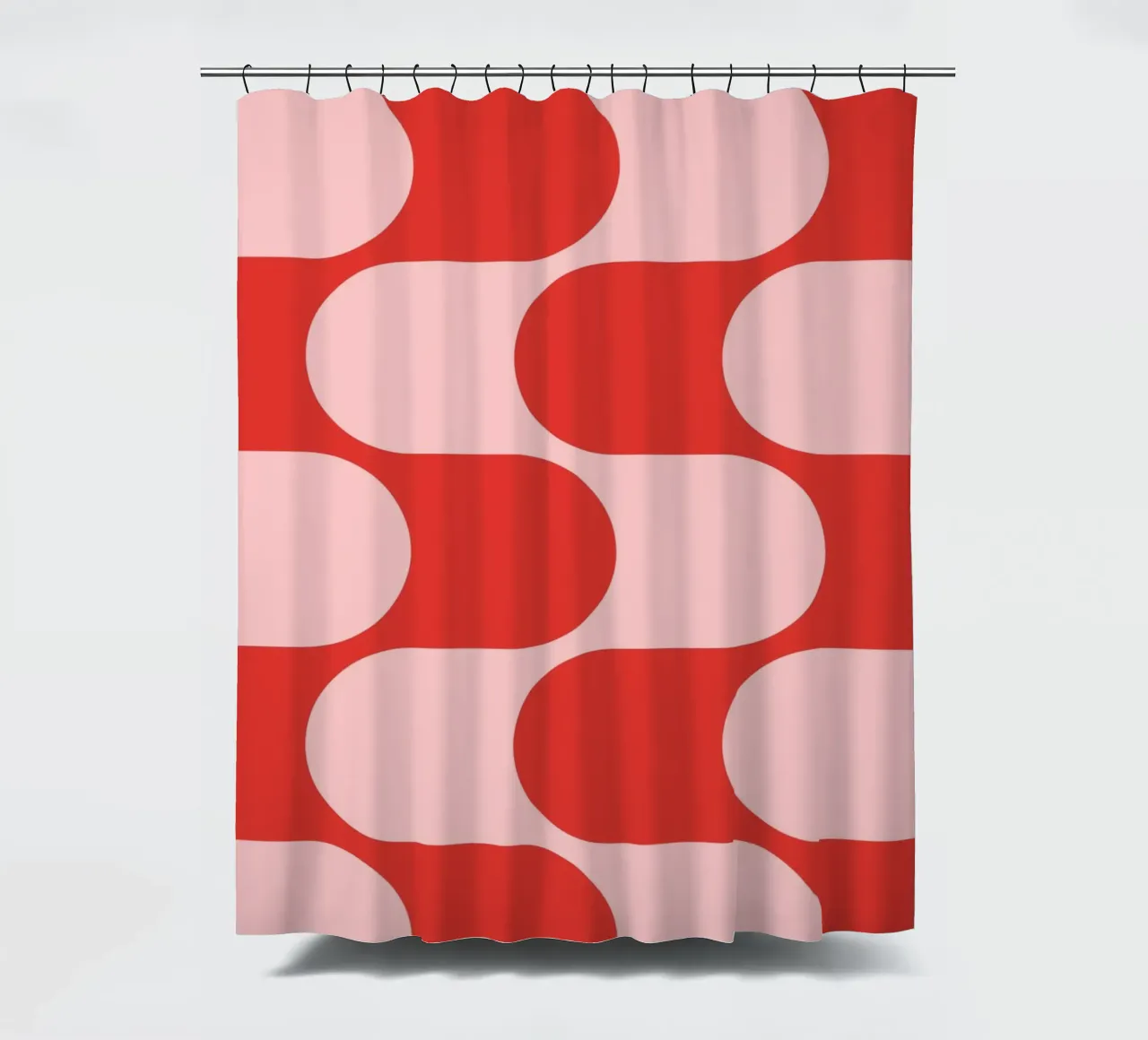 Retro Vibes | Pink & Red 70s-Inspired Art Print tenda da doccia da PrintCessStudio