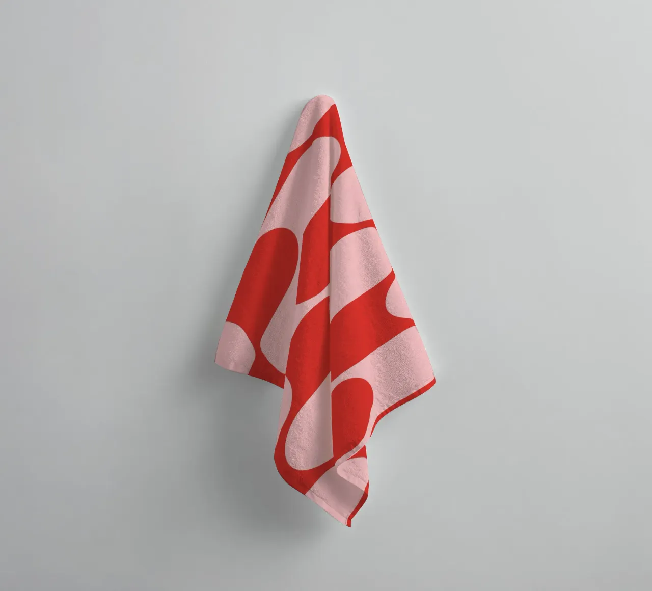 Retro Vibes | Pink & Red 70s-Inspired Art Print asciugamano da bagno da PrintCessStudio