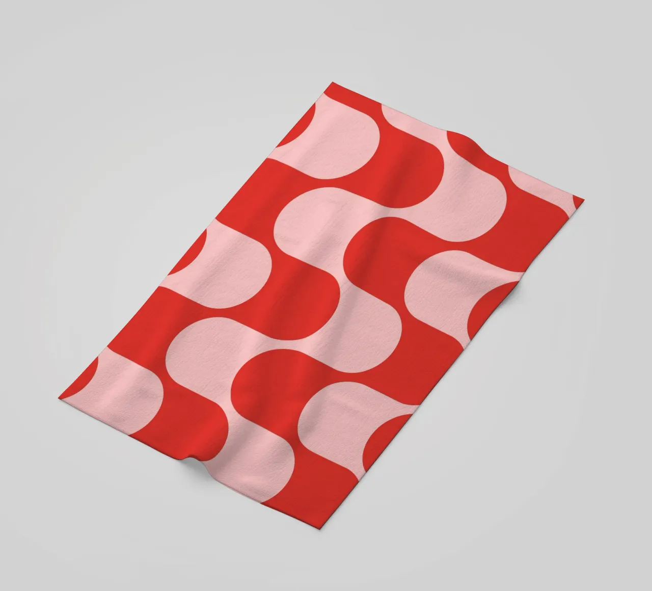 Retro Vibes | Pink & Red 70s-Inspired Art Print telo mare da PrintCessStudio