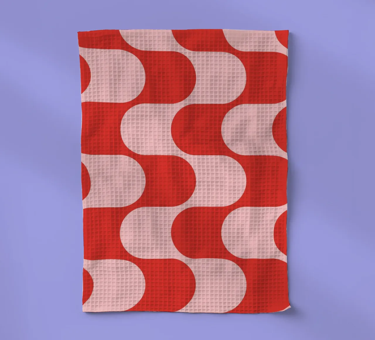 Retro Vibes | Pink & Red 70s-Inspired Art Print canovaccio da cucina da PrintCessStudio