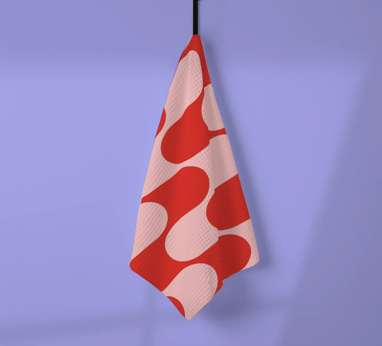 Retro Vibes | Pink & Red 70s-Inspired Art Print canovaccio da cucina da PrintCessStudio